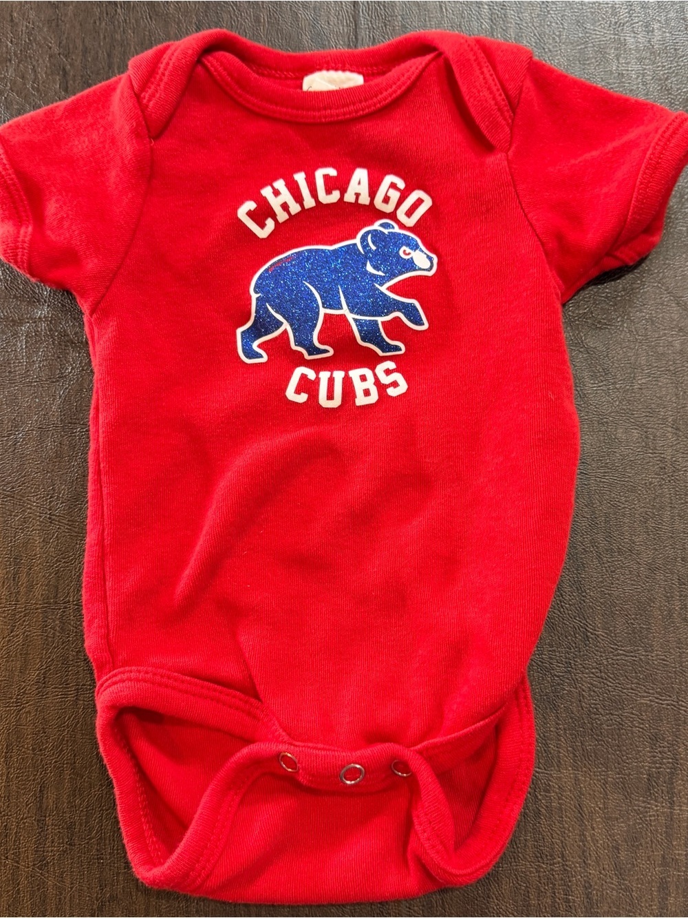 MLB Chicago Cubs Red and Blue Onesie. Sz 3-6M
